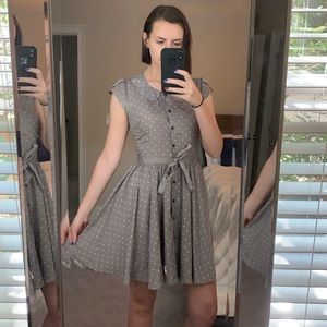 1950s a line collard polka dotted dress